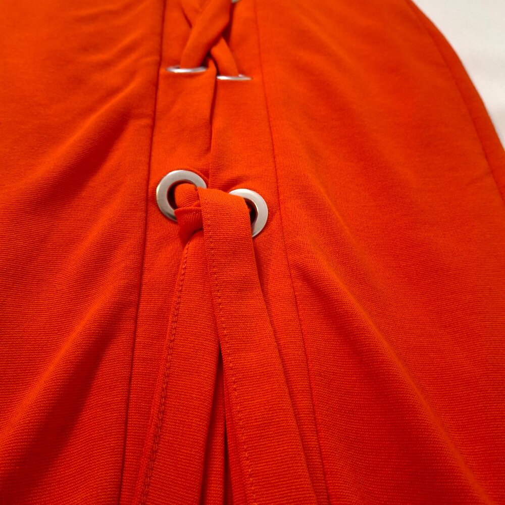 Venus Womens Sleek Pencil Coral Dress Size L Laced Slit Back Zipper Sleeveless - Picture 4 of 15